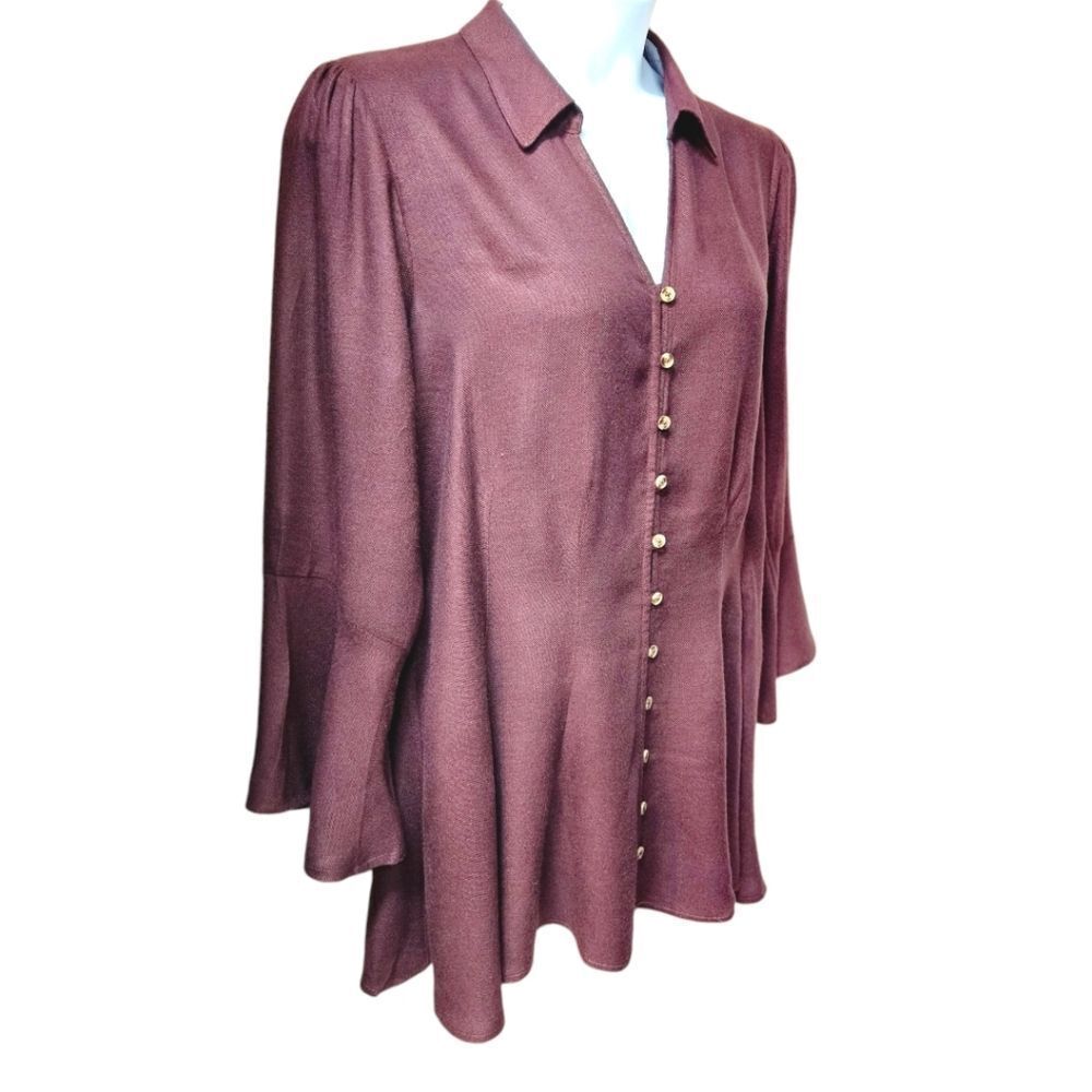 TORRID FITβ& FLARE Brushed Rayon Tie-Up back detail Acrylic Top Size 1X - Picture 6 of 15